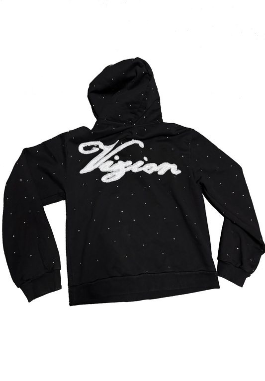 chrome vizion rhinestone hoodie