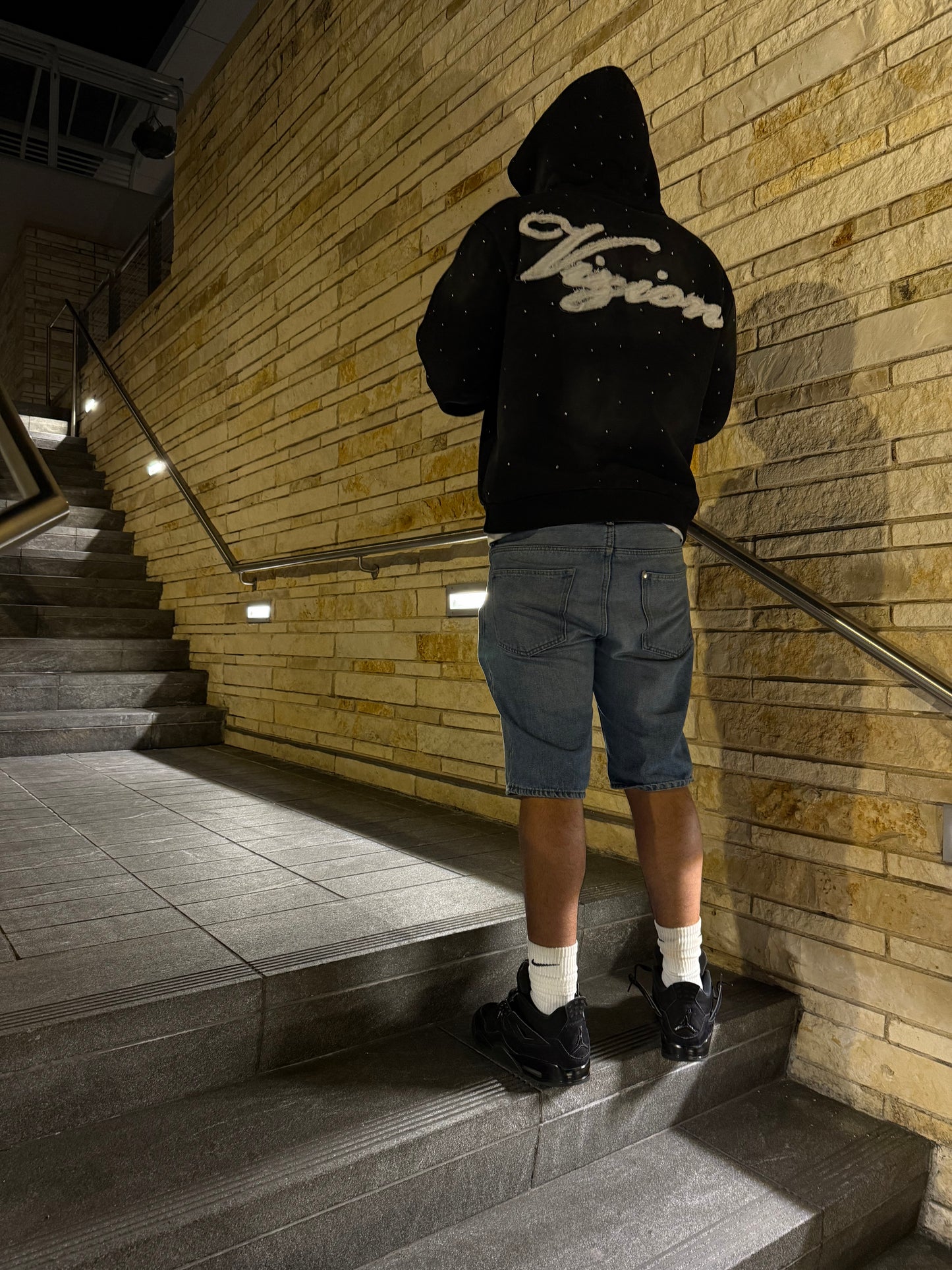 chrome vizion rhinestone hoodie