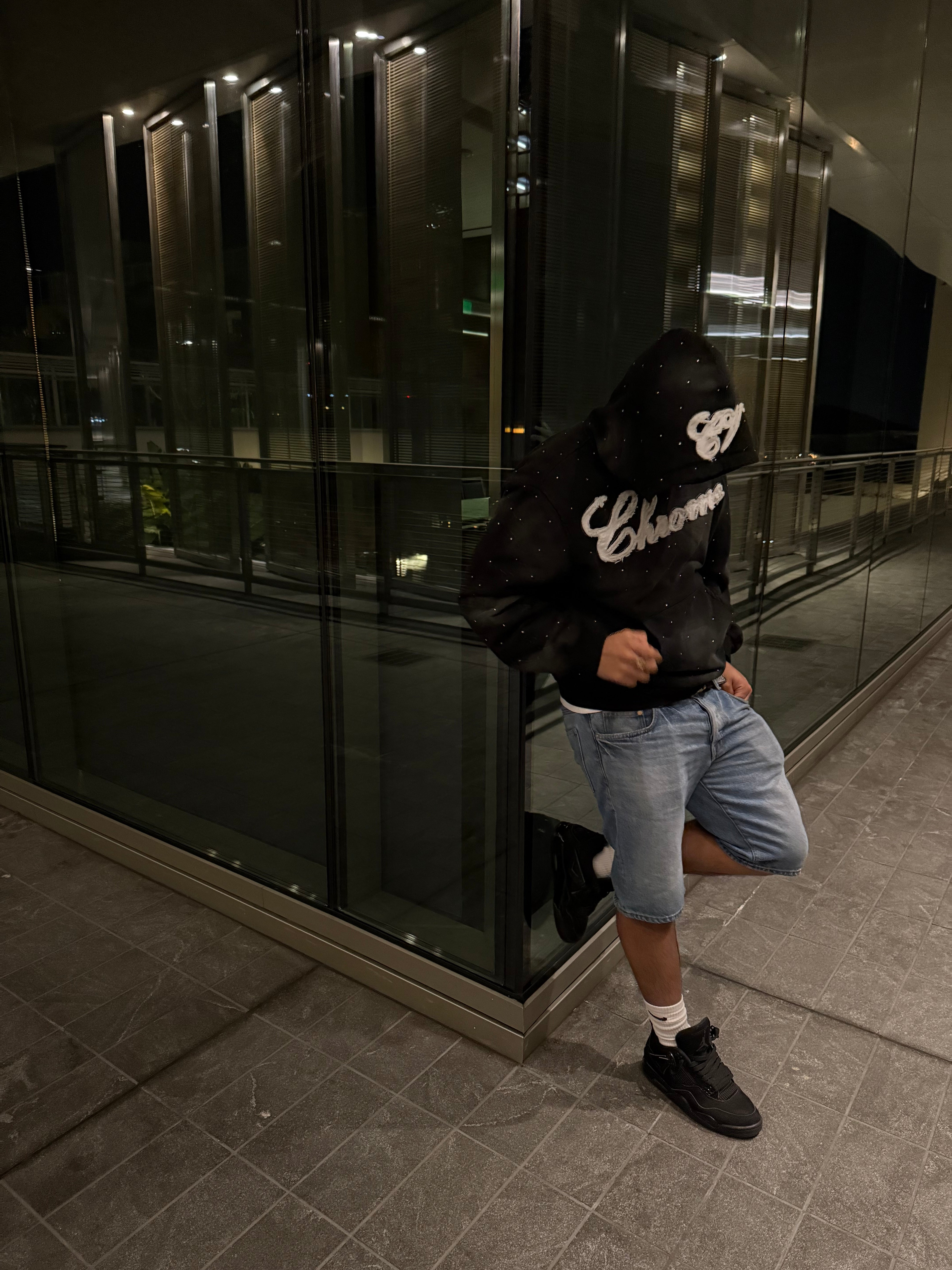 chrome vizion rhinestone hoodie